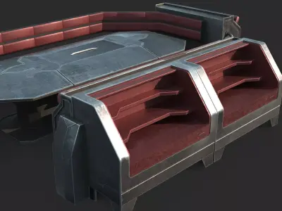 Sofa chair in futuristic sci-fi style 3D model