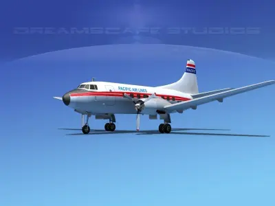 Martin 404 Pacific Airlines 3D model