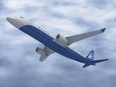 Embraer Lineage 1000 executive jet Low-poly 3D model