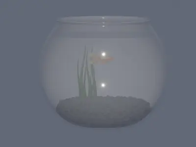 Round Aquarium with GoldFish 3D model