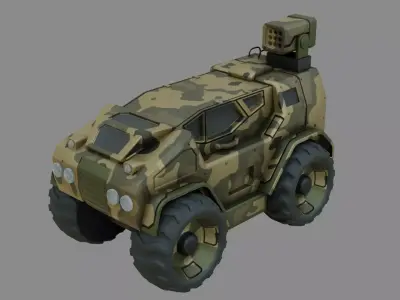 Sci-Fi Military Vehicle - Game Ready - PBR Low-poly 3D model