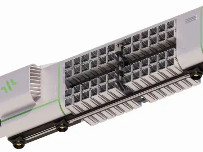 Sci-fi Airship Barge 004 3D model