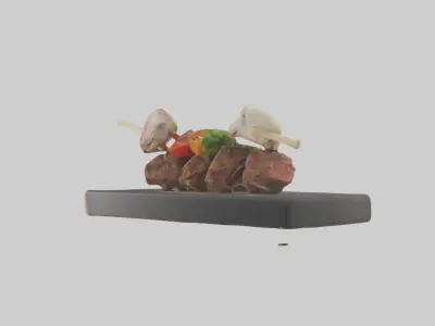 Lamb kebab model Low-poly 3D model