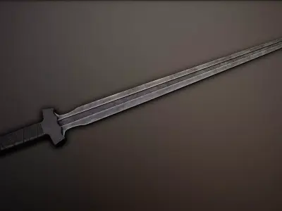 Post-Apocalyptic Broadsword Low-poly 3D model
