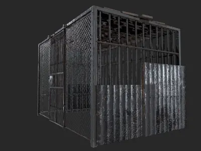 outdoor prison cell Low-poly 3D model