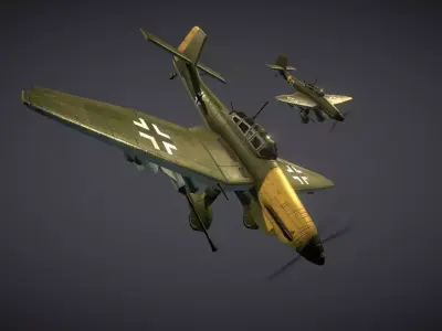 Junkers JU-87 Stuka Low-poly 3D model