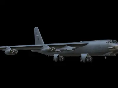 Boeing B-52 Stratofortress Low-poly 3D model