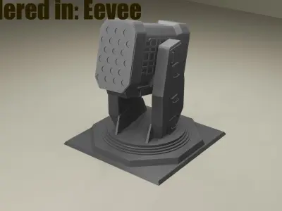 Rocket Turret for Eevee and Cycles Low-poly 3D model