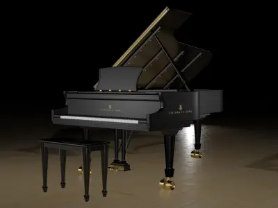 Piano Steinway Concert Grand Model D 3D model