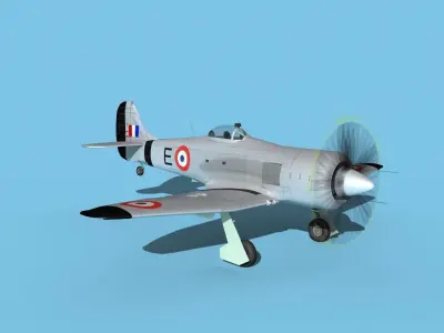 Hawker Tempest MKII FAF 3D model