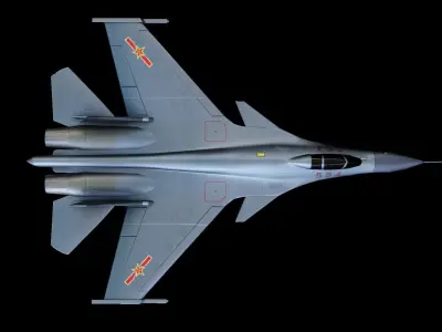 Shenyang J-15 Chinese Fighter Jet Low-poly 3D model