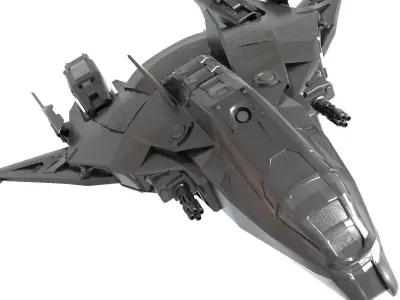 spaceship futuristic fighter jet Low-poly 3D model