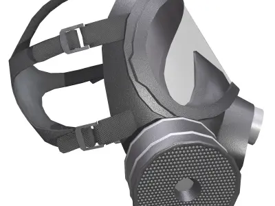 Gas Face Full Mask Respirator Low Poly Low-poly 3D model