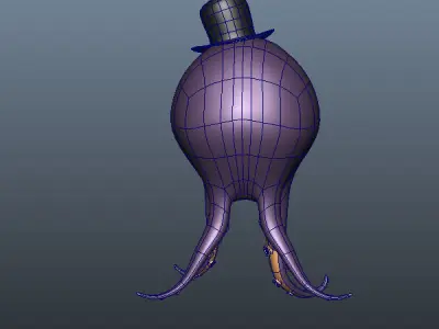 Octopus Cartoon Low-poly 3D model