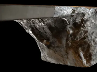 concrete rock sculptural bench Free 3D model