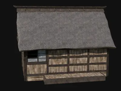FEUDAL ASIAN JAPAN HOUSE INDUSTRIAL CITY BUILDING COLLECTION Low-poly 3D model