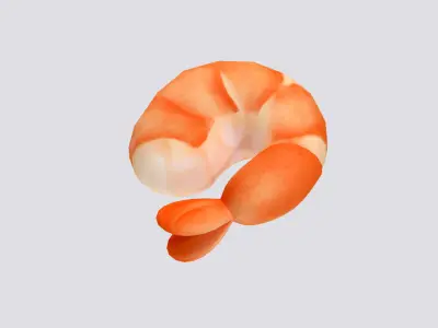 Peeled Shrimp Low-poly 3D model