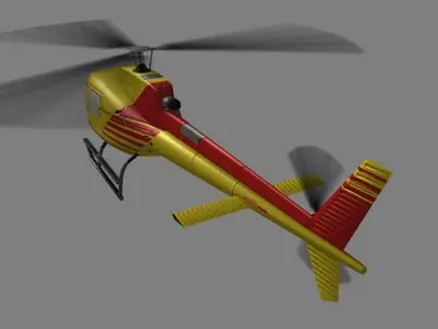 As-350 V4 Helicopter Low-poly 3D model