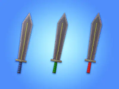 Lowpoly RPG weapons pack Low-poly 3D model