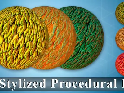 10 Stylized Procedural Fur   Low-poly 3D model