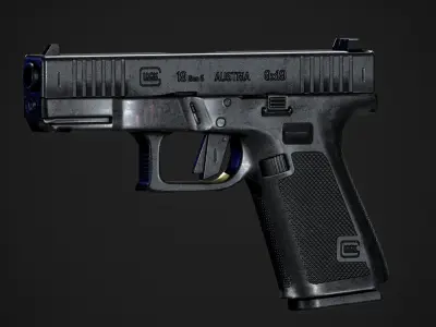 Glock 17 Pistol Low-poly 3D model