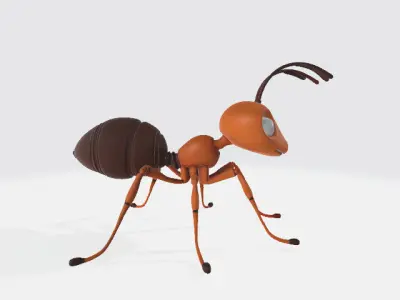 Cartoon ant Low-poly 3D model