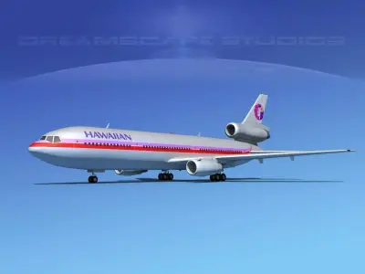 Douglas DC-10 Hawaiian 3D model