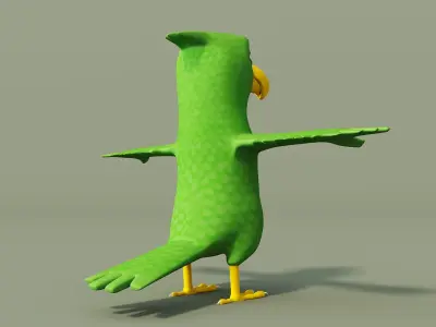 Parrot with wings spread out 3D model