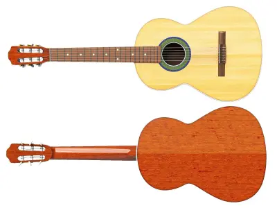 Classical Guitar Part 2 Low-poly 3D model