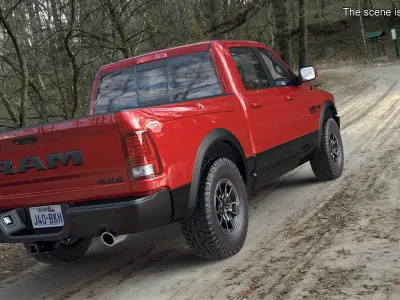 Dodge Ram 1500 Pickup Truck Rigged for Cinema 4D 3D model
