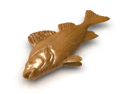 Fish 3d print 3d model stl obj wooden 3D model