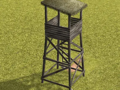 Guard tower 03 low poly Low-poly 3D model