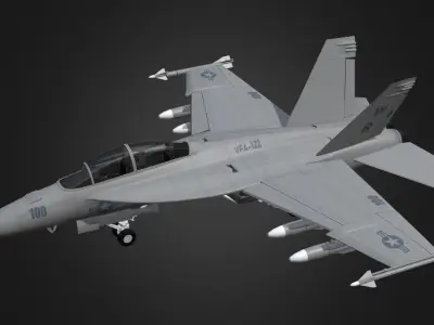 F18 Super Hornet Low-poly 3D model