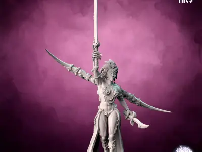 Champion Lord- Scourge Daemon - Multiple weapon options 3D print model