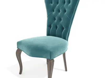 Dining set teal velvet chair Free 3D model