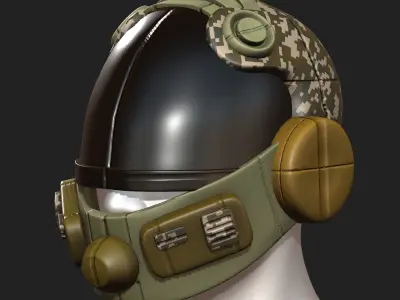 Helmet scifi military combat soldier fantasy  Low-poly 3D model