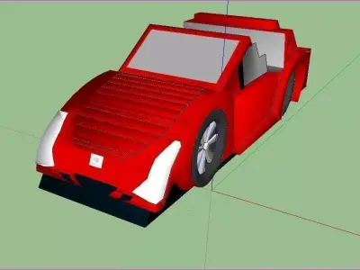 antique car Low-poly 3D model