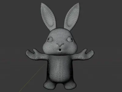 Standing rabbit character 3D model