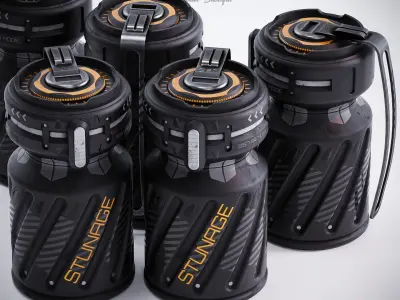 Sci-Fi Grenade Low-poly 3D model