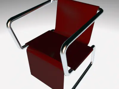 chair 3d silver 3D model