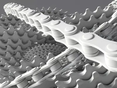 Bike gears and chain 3D model