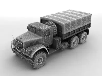 Military Offroad Truck Kraz 255b 3D model