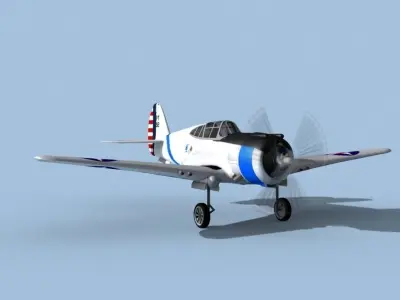 Curtiss P-36C Hawk V01 USAAF 3D model