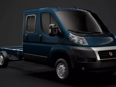 Fiat Ducato Chassis Truck Crew Cab 4035WB 2014 3D model