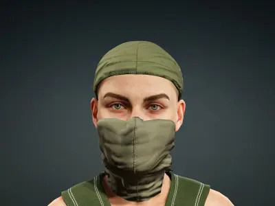 High Quality Realistic Female Military Cargo Low-poly 3D model