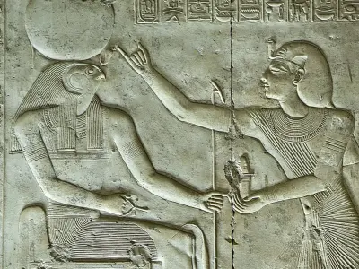 Ancient egypt-Abydos Temple-Carvings Low-poly 3D model