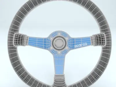 Steering Wheel Sparco L550 Blue 3D model