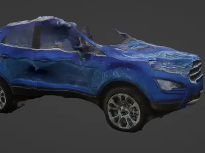 Damaged Small SUV 3D model