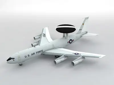 E-3 Sentry AWACS Aircraft Low-poly 3D model