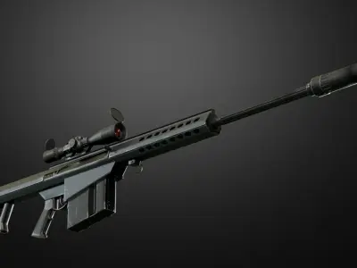 M82 Barrett Low-poly 3D model